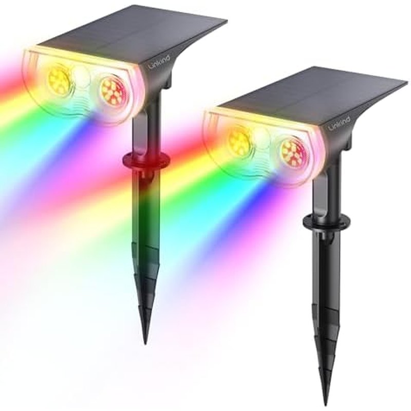 Linkind Solar Landscape Spotlight, RGB, 2-Pack