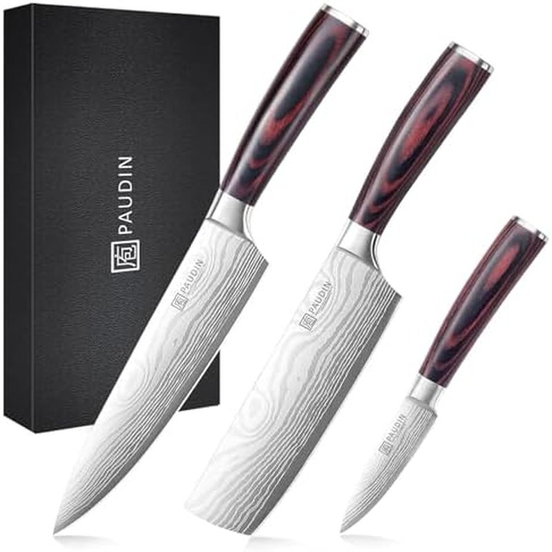 PAUDIN 3-Piece High-Carbon Stainless Knife Set