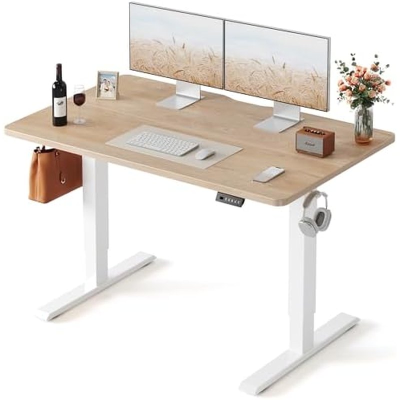 FEZIBO Electric Standing Desk, 48 × 24 in, Maple