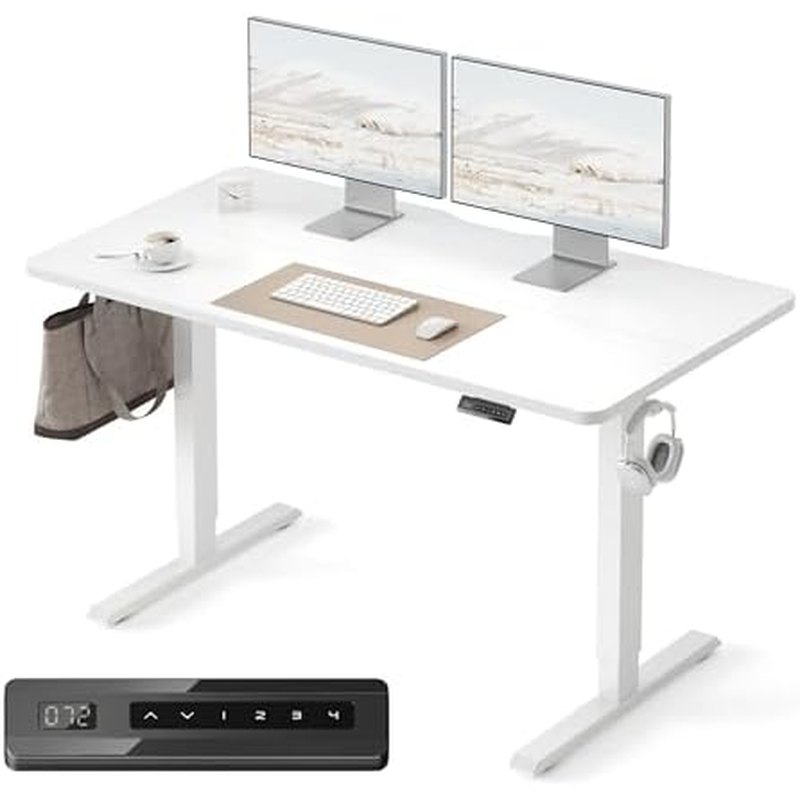FEZIBO Electric Standing Desk, 55 × 24 in, White