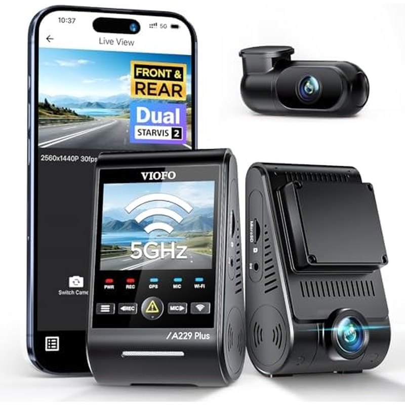 VIOFO A229 Plus 2K Front and Rear Dash Cam